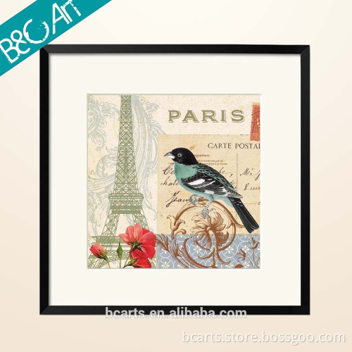 A bird beside Paris Eiffel Tower oil painting